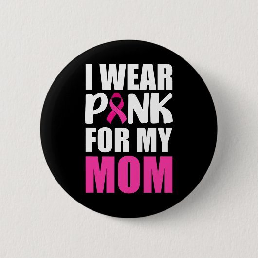 私の衣服ピンク私の母ピンクリボン乳がんA 缶バッジ (正面)