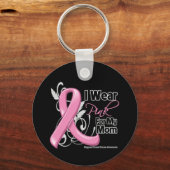 私の衣服ピンク私の母 – 乳がん認識度 キーホルダー (正面)