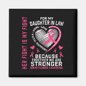 私の衣服ピンク私の義理の娘の乳がんH マグネット (正面)