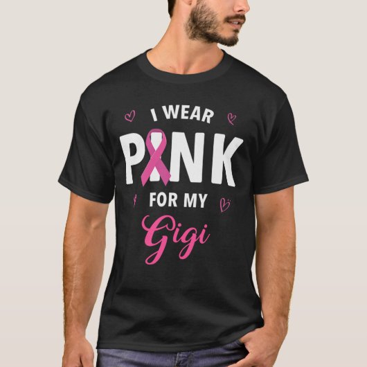 私の衣服ピンク私のGigi乳がん認識度 Tシャツ (正面)