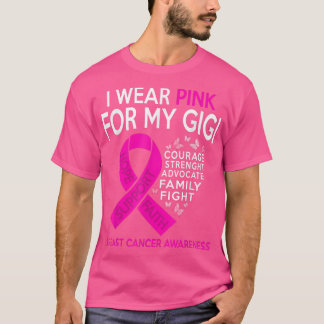 私の衣服ピンク私のGigi乳がん認識度 Tシャツ