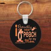 私の衣服ピーチ私の母のための27子宮がん キーホルダー (正面)