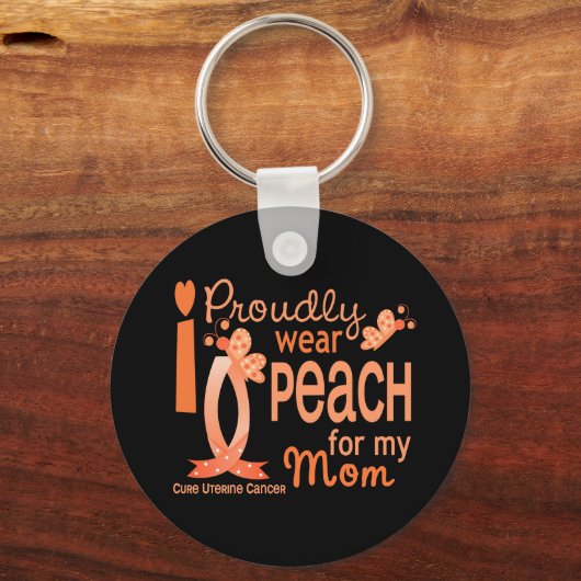 私の衣服ピーチ私の母のための27子宮がん キーホルダー (正面)