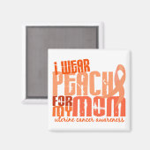 私の衣服ピーチ私の母のための6.4子宮がん マグネット (正面/裏面)