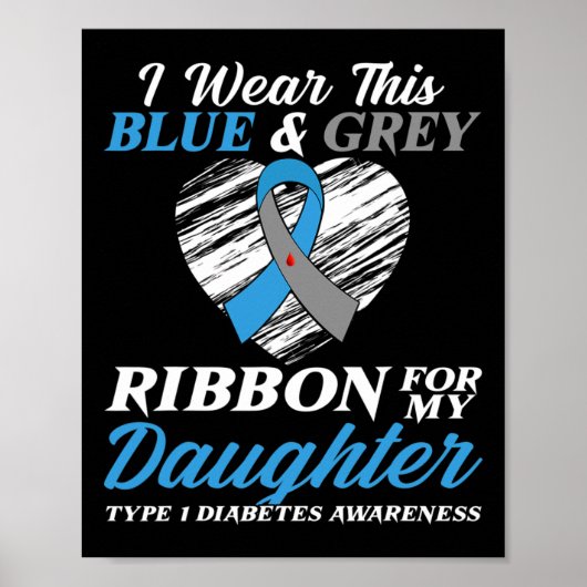 私の衣服ブルーとグレー私の娘タイプ1ディアブレ ポスター (正面)