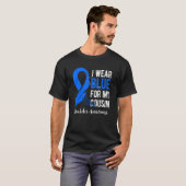 私の衣服ブルーのいとこの糖尿病認識度月 Tシャツ (正面フル)