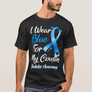 私の衣服ブルーのいとこの糖尿病認識度Ribbo Tシャツ