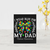 私の衣服ブルーのために私のパパコケットボウファミリー自閉症 カード (黄色い花)