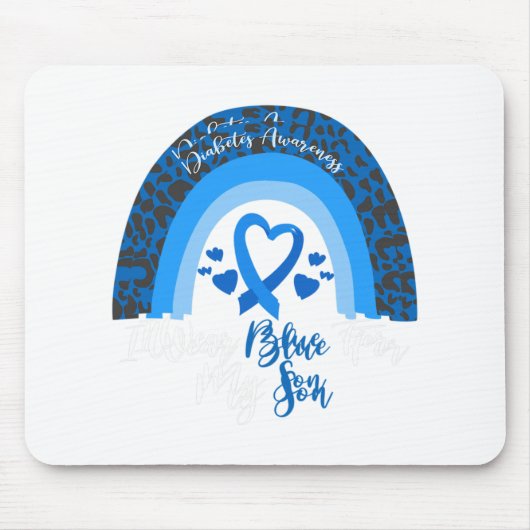 私の衣服ブルーのための息子の糖尿病認識度月儀 マウスパッド (正面)
