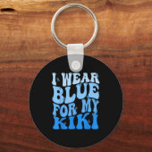 私の衣服ブルーのための私のキキブルーリボン糖尿病アウェア キーホルダー (正面)