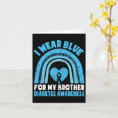 私の衣服ブルーのための私の弟の糖尿病認識度ブラット カード (黄色い花)
