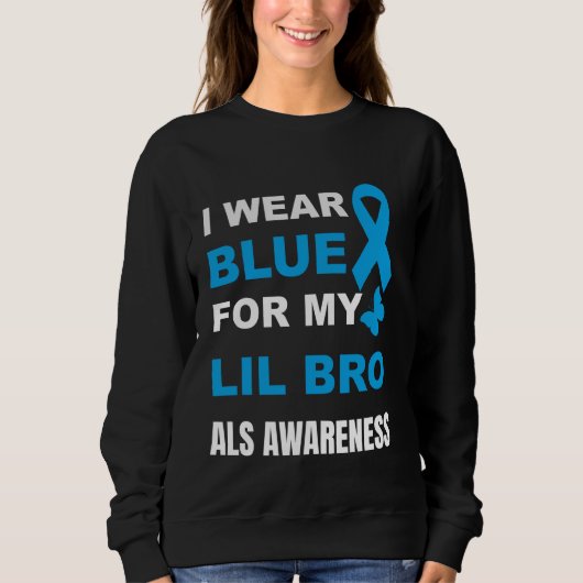私の衣服ブルーのための私のLIL BRO ALS認識度 スウェットシャツ (正面)