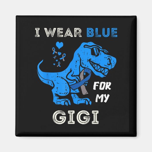 私の衣服ブルーのため私のギギTレックスディノ糖尿病アワーン マグネット (正面)