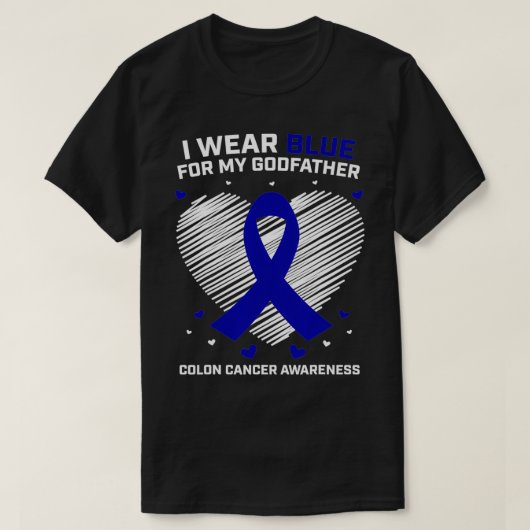 私の衣服ブルーは私の神の結腸がん待っている Tシャツ (デザイン正面)