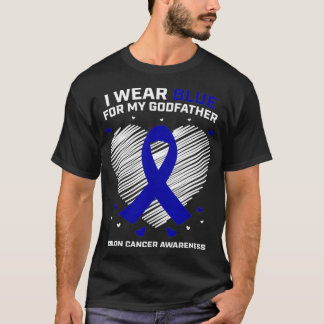私の衣服ブルーは私の神の結腸がん待っている Tシャツ