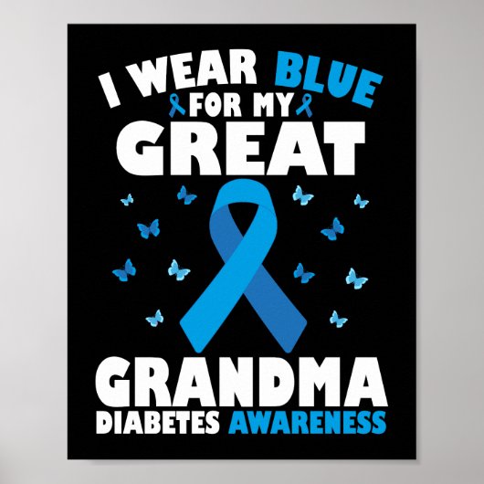 私の衣服ブルーは私の素晴らしおばあちゃんのタイプ1糖尿病 ポスター (正面)