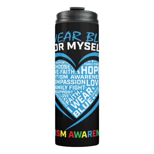 私の衣服ブルーは、自閉症に対する認識の贈り物です。 タンブラー (正面)