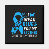 私の衣服ブルース私の兄弟リボン糖尿病アワーン マグネット (正面)