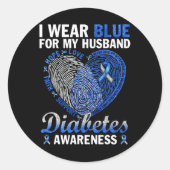 私の衣服ブルー夫の糖尿病認識度ファミー ラウンドシール (正面)