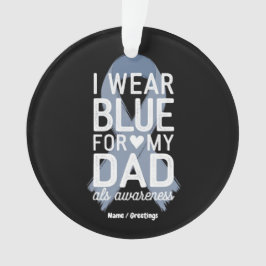 私の衣服ブルー私のパパシャツALS認識度ギフト オーナメント