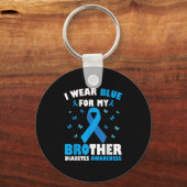 私の衣服ブルー私の兄弟糖尿病認識度T1d キーホルダー (正面)