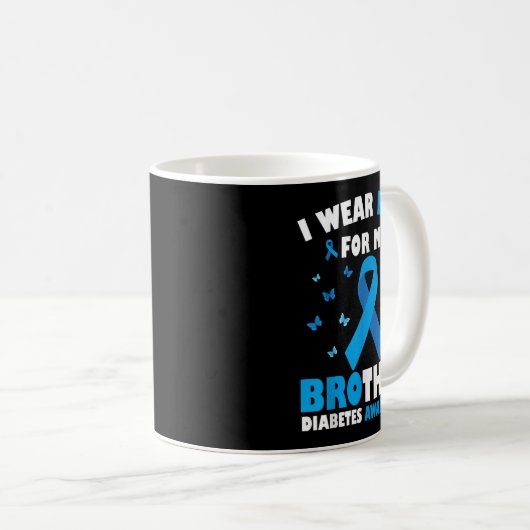 私の衣服ブルー私の兄弟糖尿病認識度T1d コーヒーマグカップ (正面右)