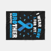 私の衣服ブルー私の兄弟糖尿病認識度T1d フリースブランケット (正面(横))