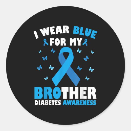 私の衣服ブルー私の兄弟糖尿病認識度T1d ラウンドシール (正面)