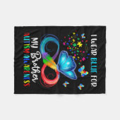 私の衣服ブルー私の兄自閉症パズル蝶 フリースブランケット (正面(横))