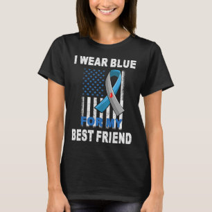 私の衣服ブルー私の友人最高の糖尿病認識度 Tシャツ