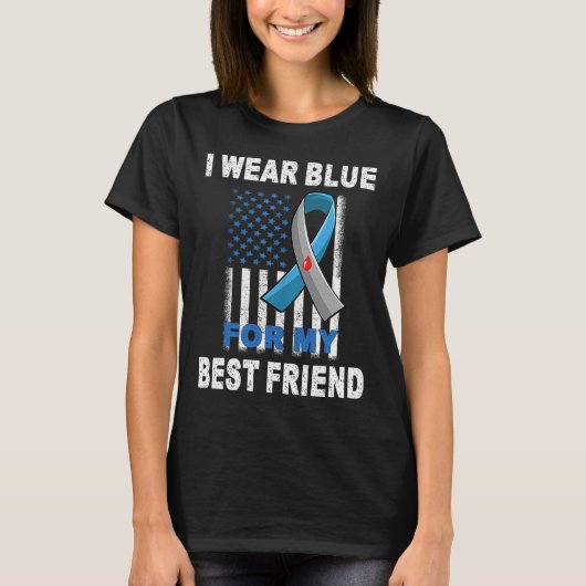 私の衣服ブルー私の友人最高の糖尿病認識度 Tシャツ (正面)