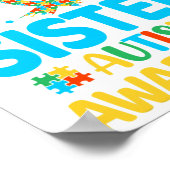 私の衣服ブルー私の妹の自閉症意識ブラザー ポスター (角)