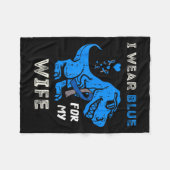 私の衣服ブルー私の妻Tレックスディノ糖尿病アワーン フリースブランケット (正面(横))