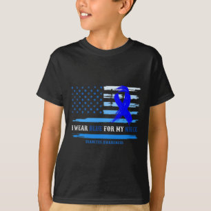 私の衣服ブルー私の姪の糖尿病認識度月 Tシャツ