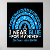 私の衣服ブルー私の姪の1型糖尿病認識度 ポスター (正面)