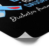 私の衣服ブルー私の娘の糖尿病認識度モン ポスター (角)