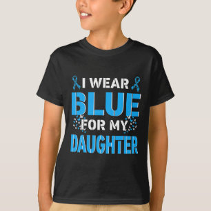 私の衣服ブルー私の娘の糖尿病認識度モン Tシャツ