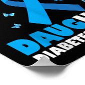 私の衣服ブルー私の娘の糖尿病認識度T1d ポスター (角)