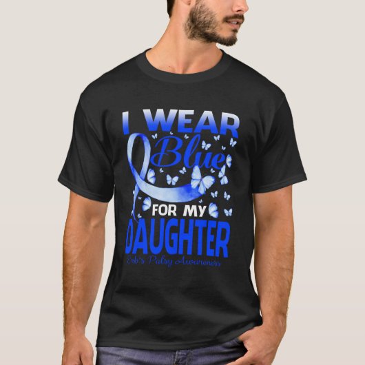 私の衣服ブルー私の娘Erbの麻痺認識度 Tシャツ (正面)