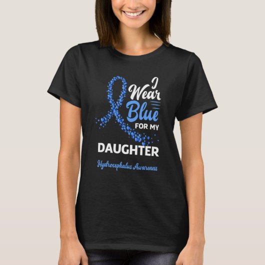 私の衣服ブルー私の娘Hydrocephalus Awareenesのために Tシャツ (正面)