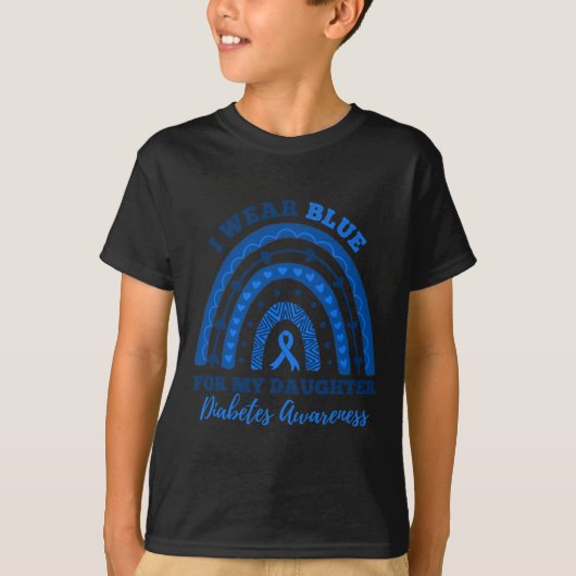 私の衣服ブルー私の娘T1dタイプ1糖尿病Aw Tシャツ (正面)