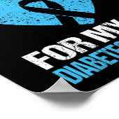 私の衣服ブルー私の息子の糖尿病認識度月No ポスター (角)