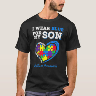 私の衣服ブルー私の息子の自閉症の意識 Tシャツ