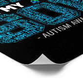 私の衣服ブルー私の息子の自閉症意識ママパパパ ポスター (角)