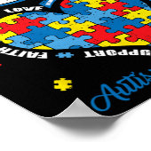 私の衣服ブルー私の息子の自閉症意識ママパパパ ポスター (角)