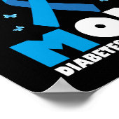 私の衣服ブルー私の母の糖尿病認識度 ポスター (角)