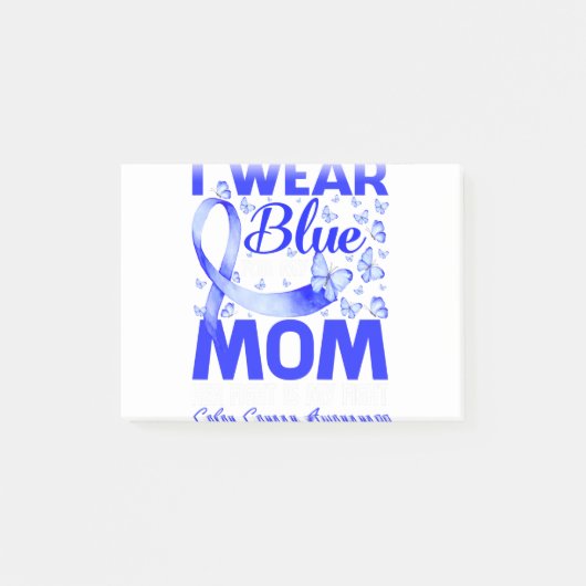 私の衣服ブルー私の母の結腸がん認識度 ポストイット (正面)