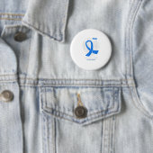 私の衣服ブルー私の母の結腸がん認識度 缶バッジ (インサイチュ)
