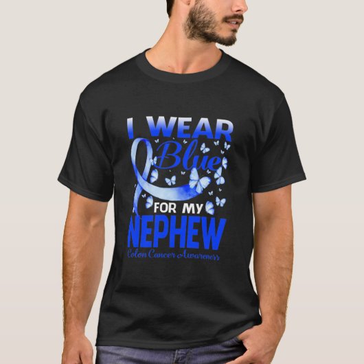 私の衣服ブルー私の甥の結腸がん認識度T Tシャツ (正面)