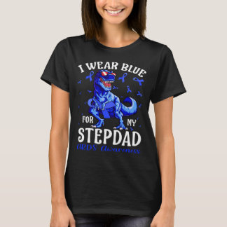私の衣服ブルー私の継父ARDS認識度恐竜 Tシャツ